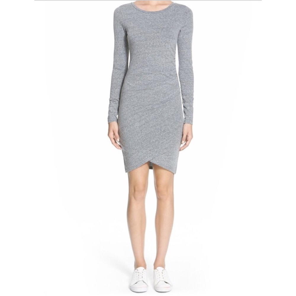 Leith Gray Long Sleeve Mini Dress